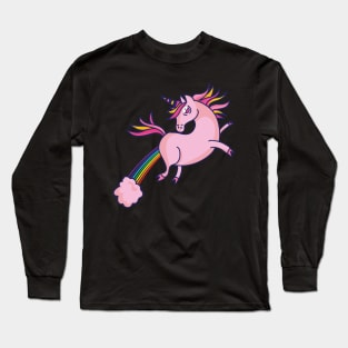 Unicorn Pooping Clouds Long Sleeve T-Shirt